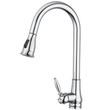 Rounded Euro Pull-Out Kitchen Sink Mixer Tap