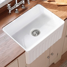 Diara 610mm Single Fireclay Farmhouse Sink