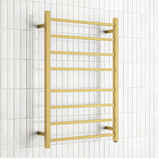 Ottimo Square 620 x 912mm Brushed Yellow Gold Heated Towel Rail
