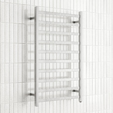 Nero Square 600 x 1000mm Stainless Steel Heated Towel Rail