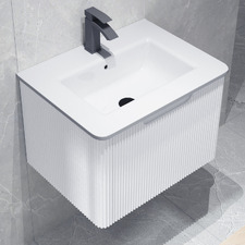 Mallari 600mm Wall Hung Single Vanity with Ceramic Integrated Basin Countertop