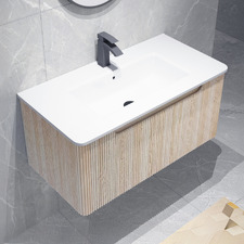 Mallari 900mm Wall Hung Single Vanity with Ceramic Integrated Basin Countertop