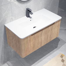 Mallari 900mm Wall Hung Single Vanity with Ceramic Integrated Basin Countertop
