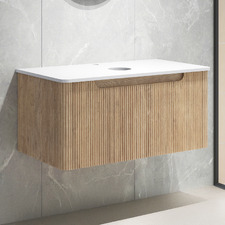 Mallari 900mm Wall Hung Single Vanity with Stone Countertop