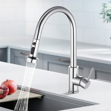 Edmund Chrome Gooseneck Pull-Out Kitchen Sink Mixer