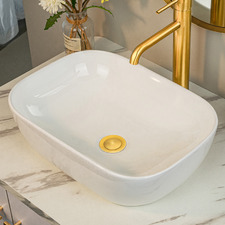 Above Counter Rectangular Nano-Glazed Ceramic Basin