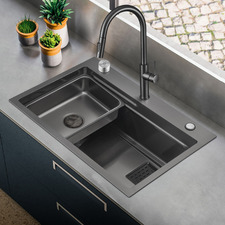 Azelea 680mm Single Stainless Steel Kitchen Sink with Colander
