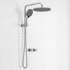 Aqua Chrome Short Twin Shower Tap Set