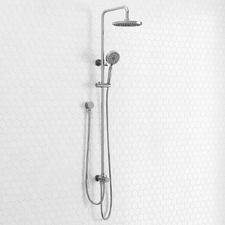 Finn Round Thick Waterfall Twin Rail Shower