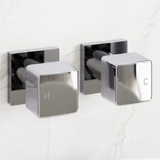 2 Piece Cube Chrome Ottimo Shower Wall Top Assemblies