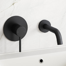 Euro Black Wall Mounted Bath Spout & Mixer Set