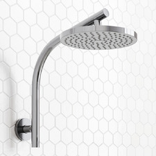 Euro 200mm Chrome Curved Gooseneck Shower Arm & Head