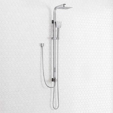 Finn Square Thin Waterfall Twin Rail Shower