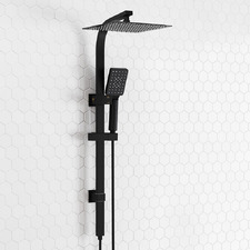Ottimo Square Matte Black Twin Shower