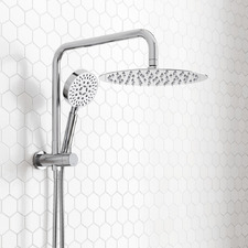 Euro 250mm 4 Function Short Twin Shower