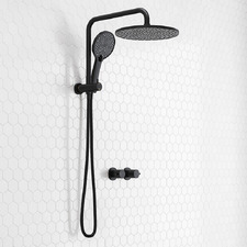 Jagael Black Short Twin Shower Tap Set