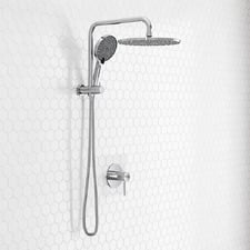 Aqua Chrome Short Twin Shower Mixer Set