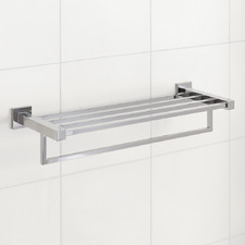 Nero Chrome 600mm Stainless Steel Towel Rack With Rail