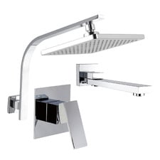 Square Chrome Shower Bathroom Basics Package
