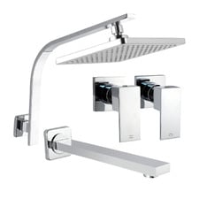Retro-fit Square Chrome Shower Bathroom Basics Package