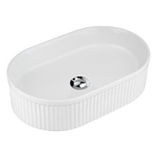 Anika 490mm Ceramic Above Counter Basin with Pop-Up Waste