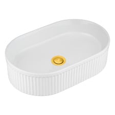 Anika 490mm Ceramic Above Counter Basin with Pop-Up Waste