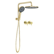 Jagael Gold Short Twin Shower Tap Set