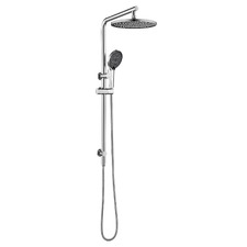 Irvine Round Twin Shower Set with 3-Function Hand Shower