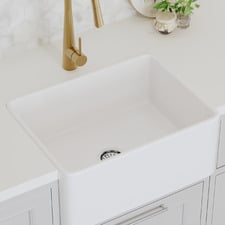 Pierre 610mm Single Smooth Front Fireclay Kitchen Sink