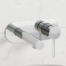 Solander 210mm Straight Bath/basin Wall Mixer Set