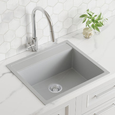 560mm Single White Granite Composite Kitchen Sink