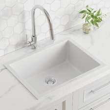 610mm Single Dark Grey Granite Composite Kitchen Sink