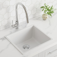 450mm Single White Granite Composite Kitchen Sink