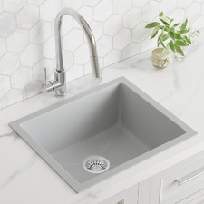 530mm Single White Granite Composite Kitchen Sink