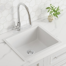 530mm Single White Granite Composite Kitchen Sink