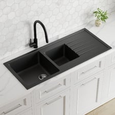 1160mm 1 & &frac14; Granite Composite Kitchen Sink with Drainer