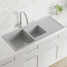 1160mm 1 & &frac14; Granite Composite Kitchen Sink with Drainer