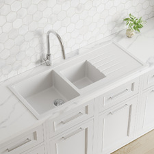 1160mm 1 & &frac14; Granite Composite Kitchen Sink with Drainer