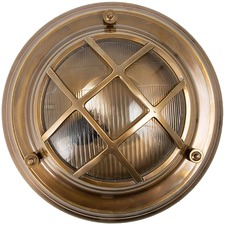 Jervis Porthole Wall Light in Antique Brass