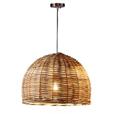 Bell-Shaped Rattan Pendant Light
