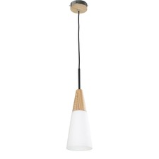 Narrow Wampool 1 Light Wood & Glass Pendant Light