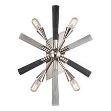 Thacka Metal & Wood 4 Light Wall Sconce