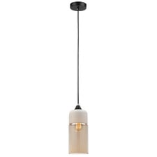 Casa Cylinder Amber Glass Pendant Light
