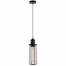 Band Black Iron Tubular Pendant Light