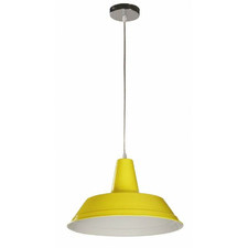 Divo Yellow Shallow Dome Steel Pendant Light