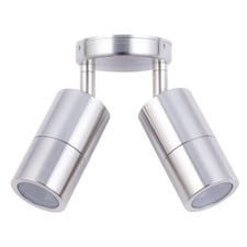 Lustro GU10 Stainless Steel Adjustable Double Exterior Spotlight