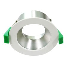 Architectural White/Silver 70mm Cut Out Low Glare Downlight Frame