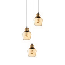 Champan Glass & Iron 3 Light Pendant