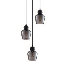 Champan 3 Light Glass & Iron Pendant