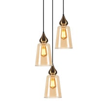 Jerez Tapered Cylinder Glass 3 Light Cluster Pendant